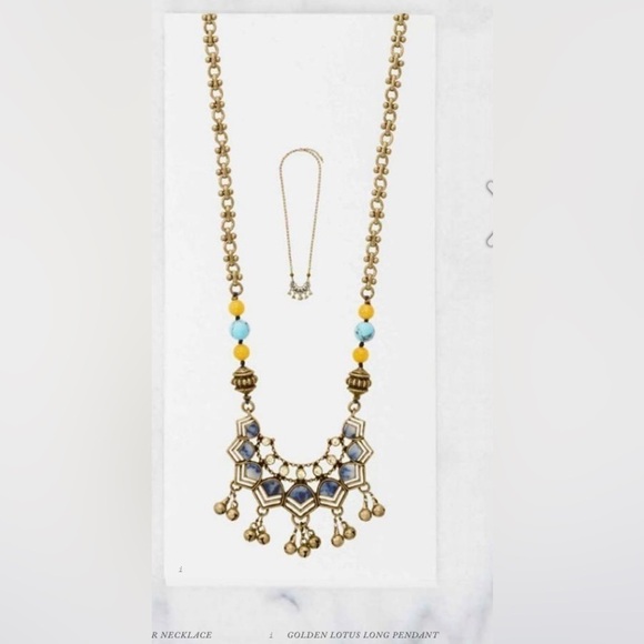 Chloe + Isabel Golden Lotus Long Pendant Necklace - Picture 1 of 3
